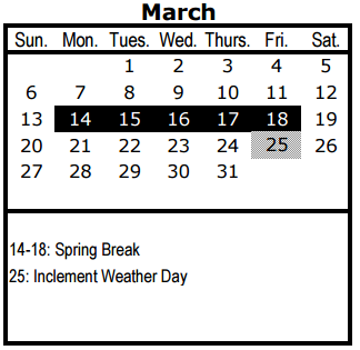 District School Academic Calendar for Albert S Johnston Elementary School for March 2016