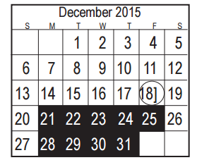 District School Academic Calendar for San Jacinto Elementary for December 2015