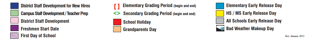 District School Academic Calendar Key for Community Ed