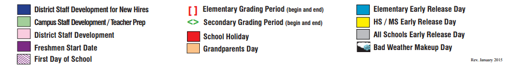 District School Academic Calendar Key for Eugenia Porter Rayzor Elementary