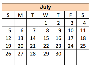 District School Academic Calendar for Donna Alternative Education Progra for July 2015