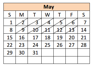 District School Academic Calendar for Donna Alternative Education Progra for May 2016