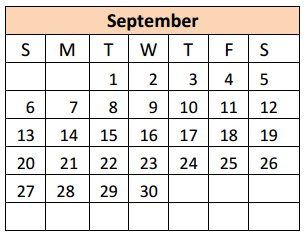 District School Academic Calendar for Guzman Elementary for September 2015