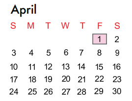 District School Academic Calendar for Bilhartz Jr Elementary for April 2016
