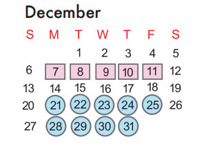 District School Academic Calendar for Hyman Elementary for December 2015