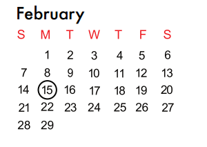 District School Academic Calendar for Smith Elementary for February 2016