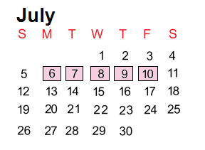 District School Academic Calendar for Fairmeadows Elementary for July 2015