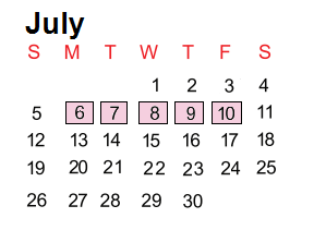 District School Academic Calendar for Alexander Elementary for July 2015