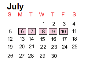 District School Academic Calendar for H Bob Daniel Sr Intermediate for July 2015