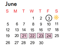 District School Academic Calendar for Summit for June 2016