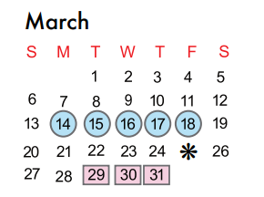 District School Academic Calendar for Grace R Brandenburg Intermediate for March 2016