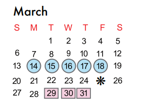 District School Academic Calendar for Alexander Elementary for March 2016