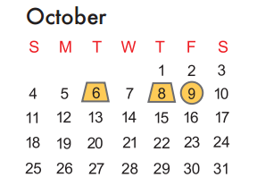 District School Academic Calendar for H Bob Daniel Sr Intermediate for October 2015