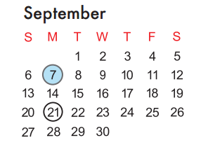 District School Academic Calendar for P A S S Learning Ctr for September 2015