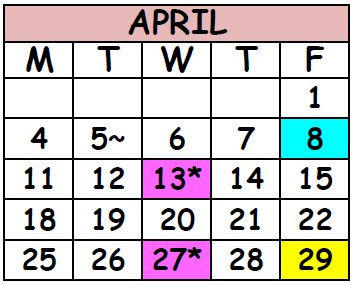 District School Academic Calendar for Mandarin High School for April 2016