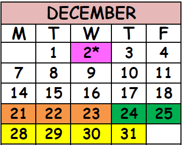District School Academic Calendar for Mandarin High School for December 2015