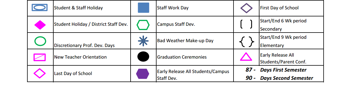 District School Academic Calendar Key for Remington Point Elementary