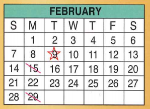District School Academic Calendar for Early Childhood Center for February 2016