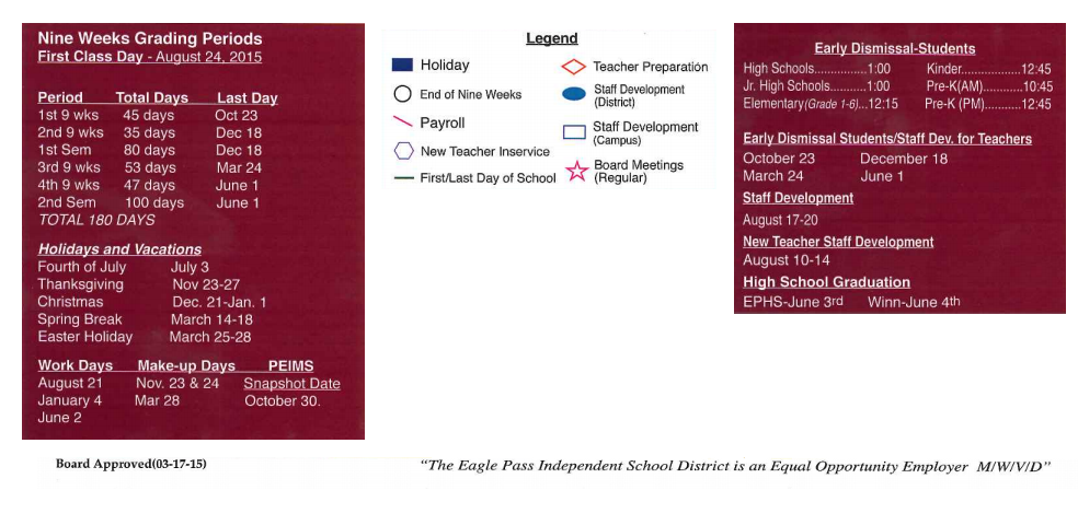 District School Academic Calendar Key for Henry B Gonzalez Elementary