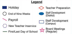 District School Academic Calendar Legend for Language Development Center