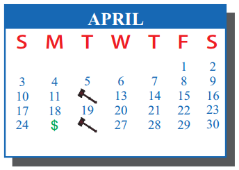District School Academic Calendar for De La Vina Elementary for April 2016
