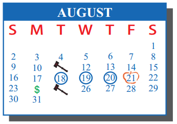 District School Academic Calendar for De La Vina Elementary for August 2015