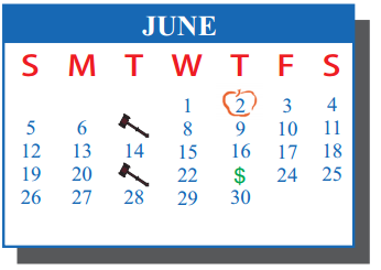 District School Academic Calendar for De La Vina Elementary for June 2016