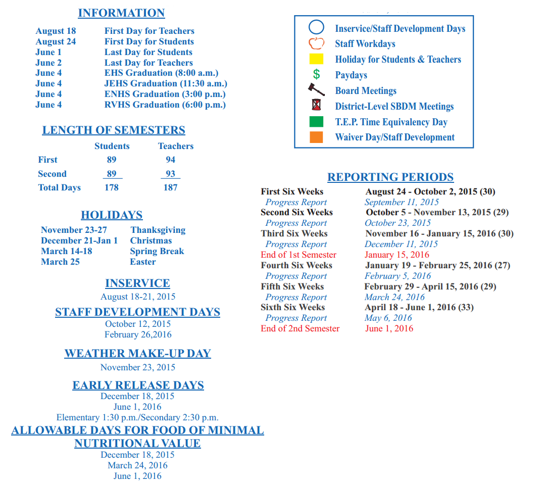 District School Academic Calendar Key for Dr Thomas Esparza Elementary