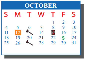 District School Academic Calendar for J J A E P for October 2015