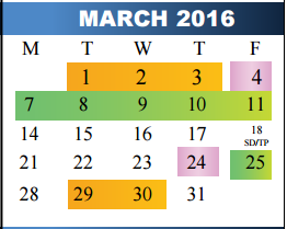 District School Academic Calendar for Travis Elementary for March 2016