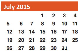 District School Academic Calendar for Parks Elementary for July 2015