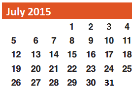 District School Academic Calendar for Brazos Bend Elementary School for July 2015