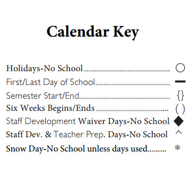 District School Academic Calendar Legend for Westcreek Elementary