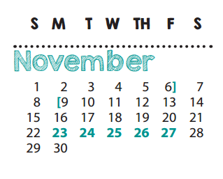District School Academic Calendar for P I P for November 2015