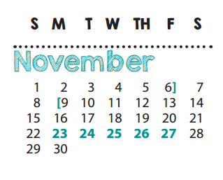 District School Academic Calendar for Sachse High School for November 2015