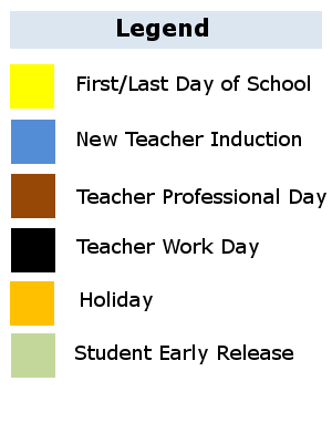District School Academic Calendar Legend for Frost Elementary School
