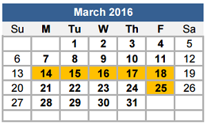 District School Academic Calendar for Purl Elementary School for March 2016