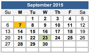 District School Academic Calendar for Carver Elementary School for September 2015