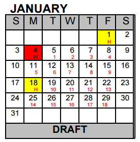 District School Academic Calendar for Excel Academy (murworth) for January 2016