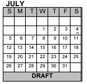 District School Academic Calendar for Excel Academy (murworth) for July 2015