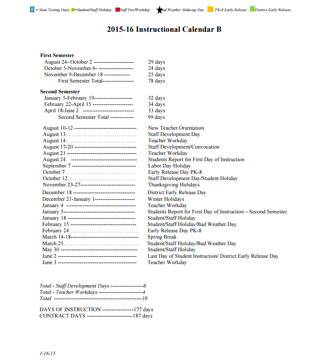 District School Academic Calendar Key for Lorenzo De Zavala Elementary