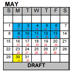 District School Academic Calendar for Excel Academy (murworth) for May 2016