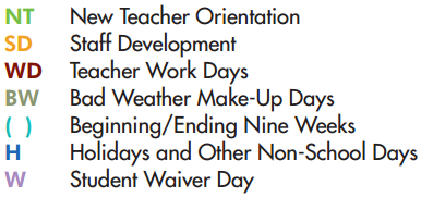 District School Academic Calendar Legend for Sallye Moore Elementary School