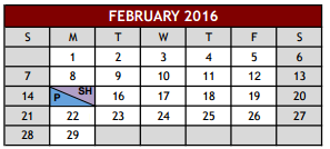 District School Academic Calendar for Grapevine High School for February 2016