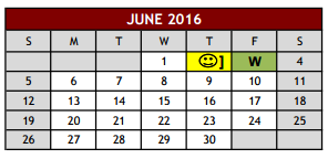 District School Academic Calendar for Cannon Elementary for June 2016