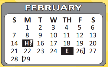 District School Academic Calendar for Wright Elementary for February 2016