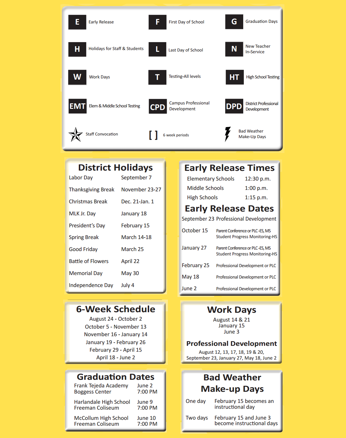 District School Academic Calendar Key for A Leal Jr Middle School