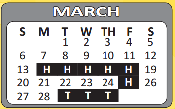 District School Academic Calendar for Mccollum High School for March 2016