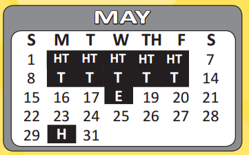 District School Academic Calendar for V M Adams Elementary for May 2016