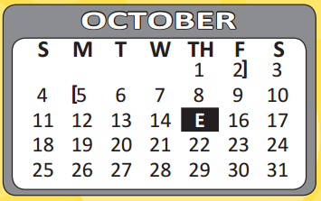 District School Academic Calendar for E H Gilbert Elementary for October 2015